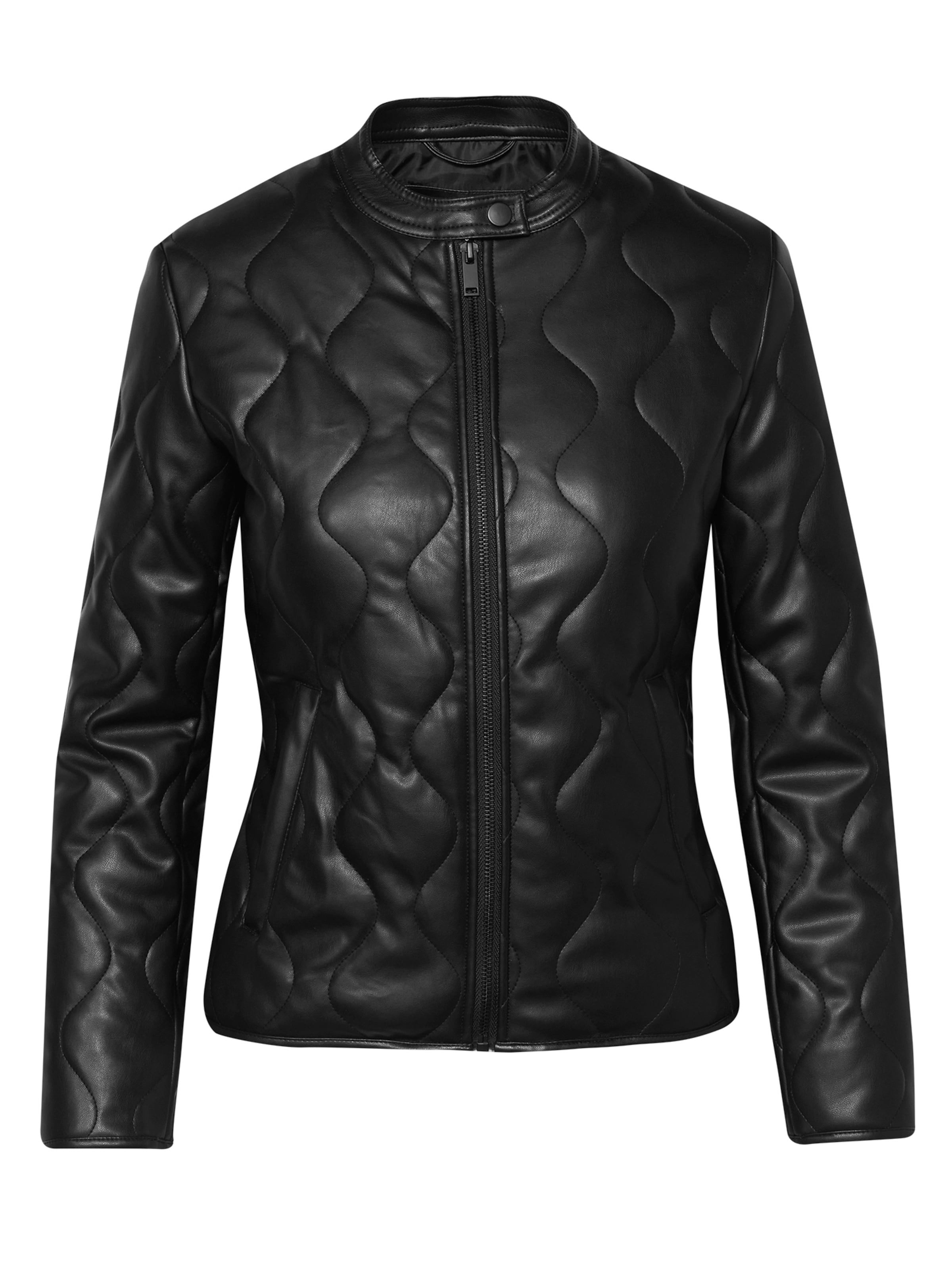 KOROSHI Φθινοπωρινό και ανοιξιάτικο μπουφάν σε μαύρο: μπροστά