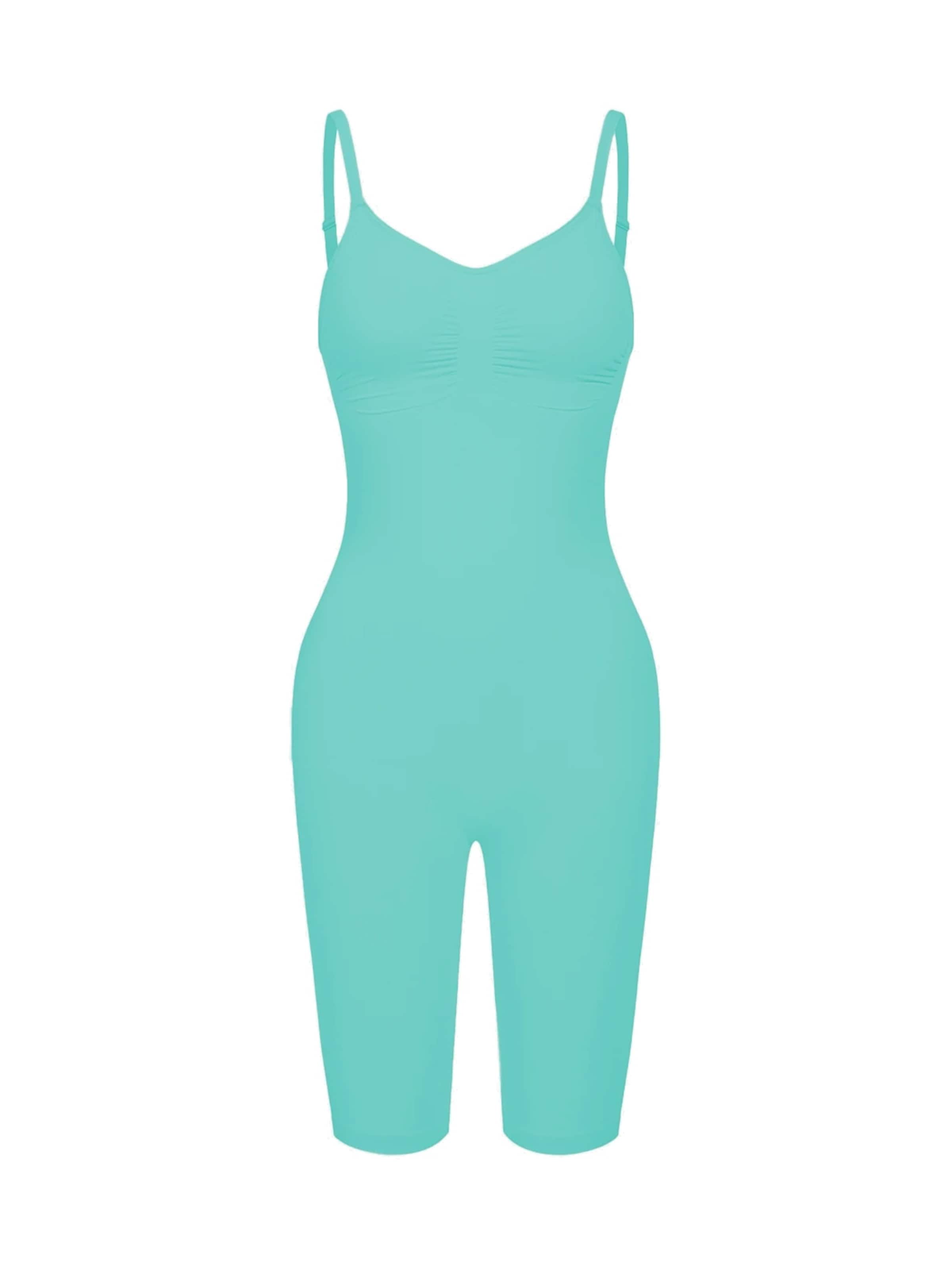 cfab (formerly creamy fabrics) - Body moldeador 'Bodysuit Sculpting Shapewear mit Shorts' en verde: frente