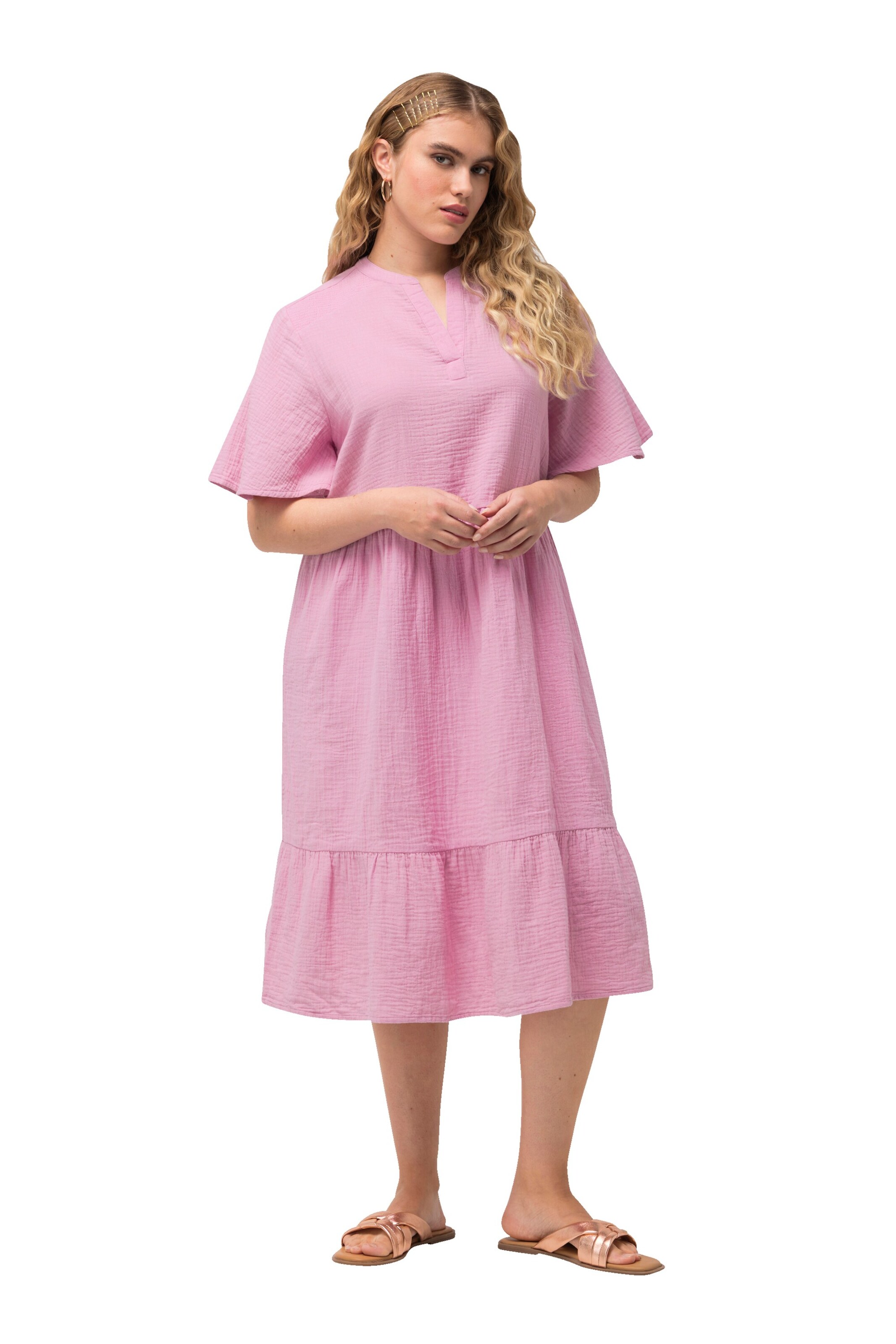 Ulla Popken Jurk in Roze: voorkant