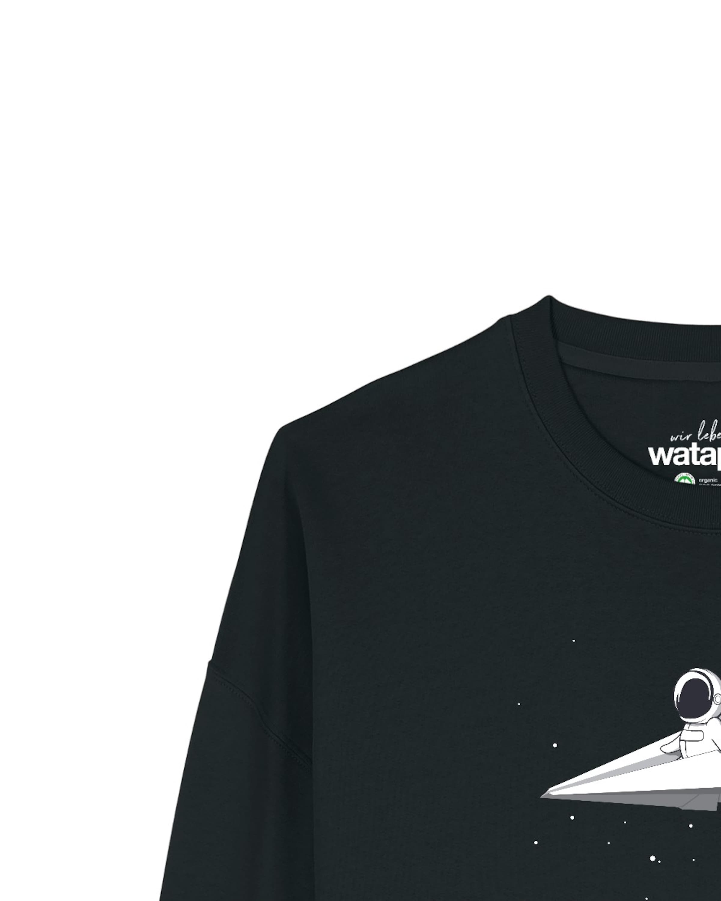 Sweat-shirt 'Fly me to the moon ' Watapparel en noir