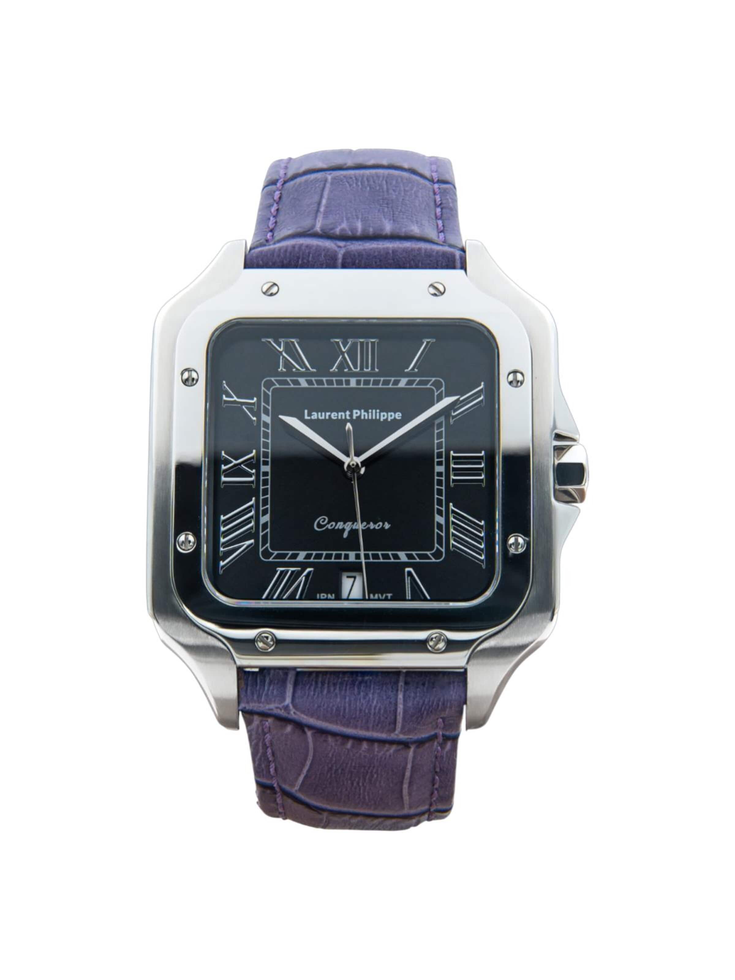 Laurent Philippe Analoog horloge 'Conqueror Black Orlov – Orchidée Nocturne' in Lila: voorkant