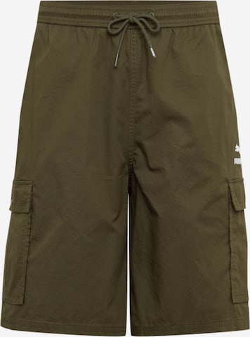 PUMA Regular Pants in Green: front