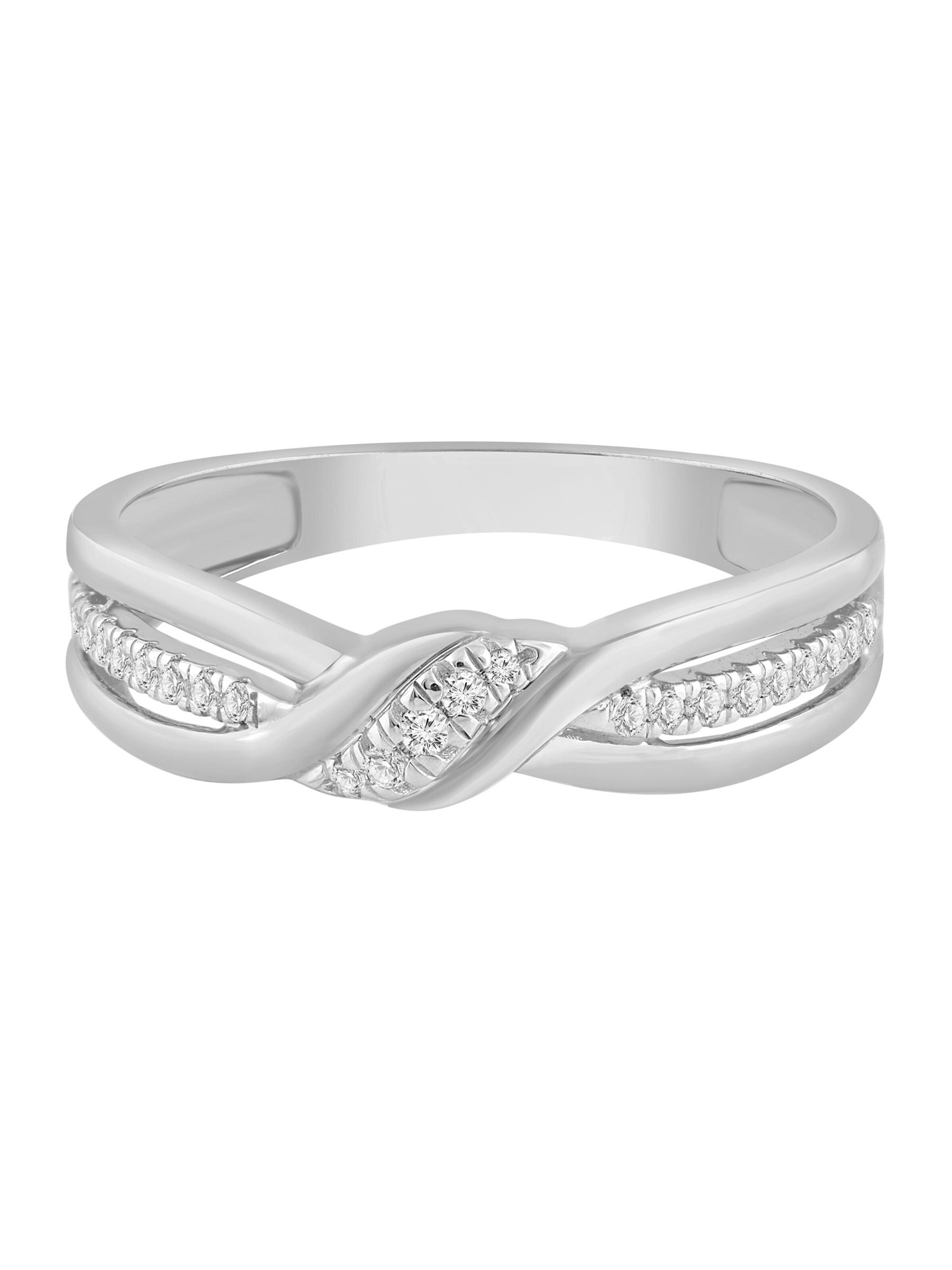 Diamant Exquis Ring 'Ring aus 375 Weißgold mit Diamant' in Silver: front
