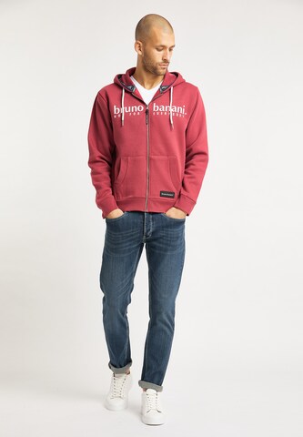 BRUNO BANANI Zip-Up Hoodie 'Grant' in Red