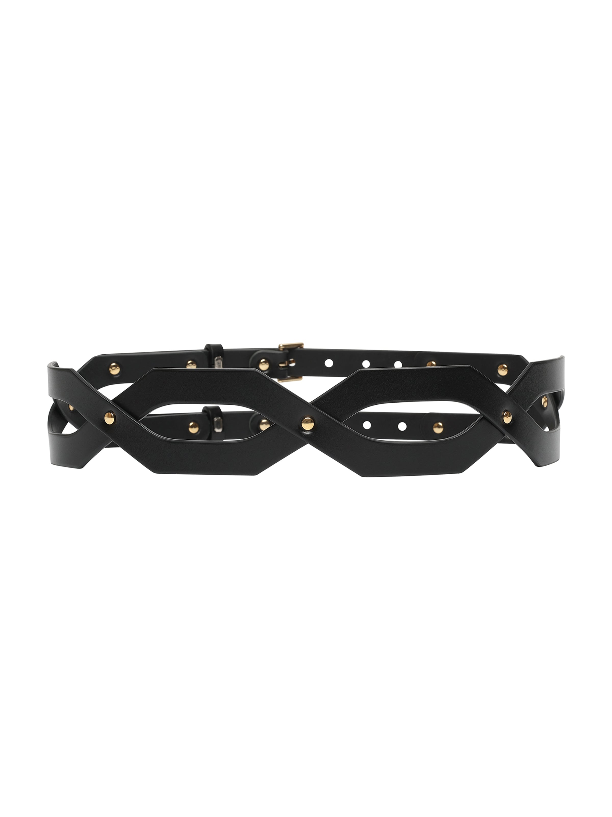 Haute Cuir Riem 'Ivara Belt' in Zwart: voorkant