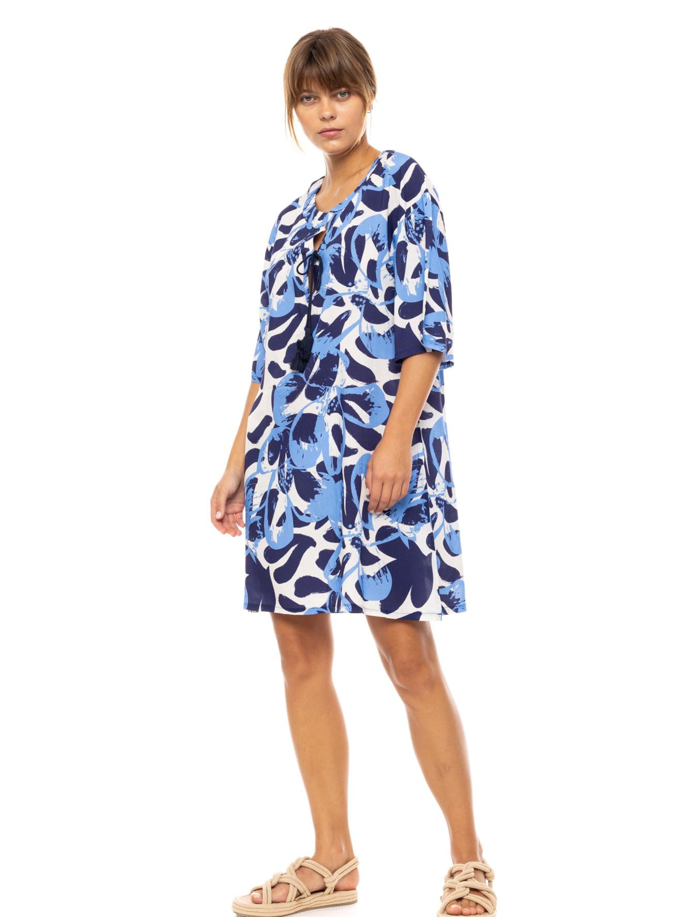 Abito estivo 'BEACHWEAR ABSTRACT FLORAL' di Pink Label in blu