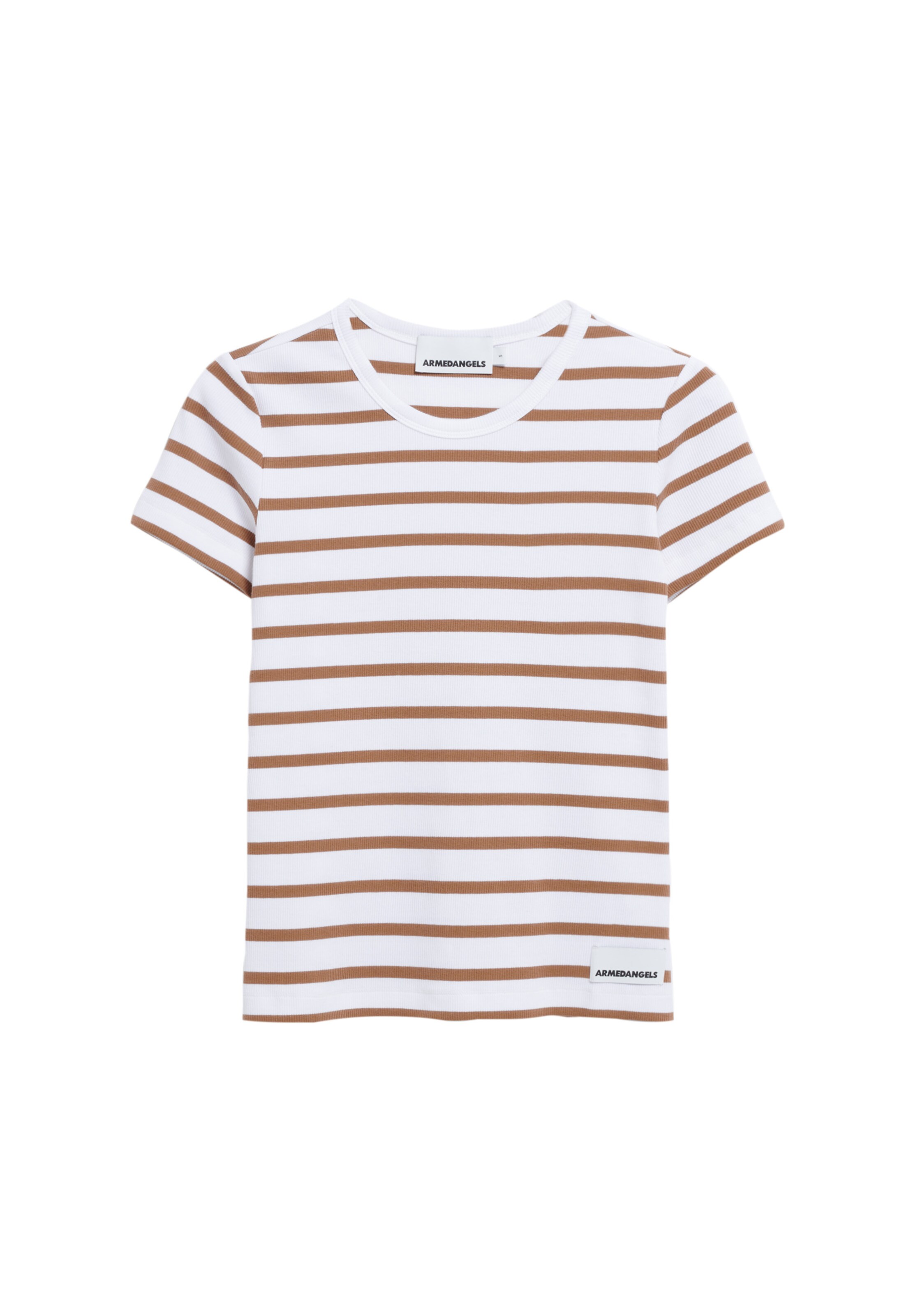 ARMEDANGELS T-Shirt KARDAA STRIPES in Braun: Vorderseite