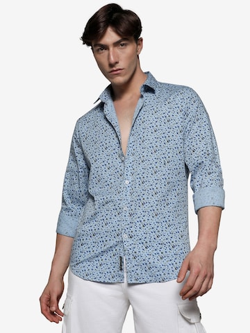 Campus Sutra Regular fit Button Up Shirt 'Ashton' in Blue: front