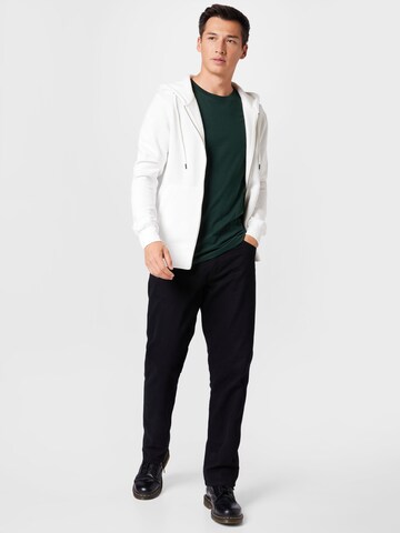 JACK & JONES Zip-Up Hoodie 'Star' in White