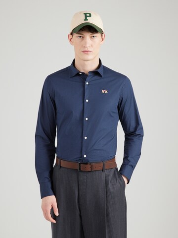 La Martina Slim fit Ing - kék: elől