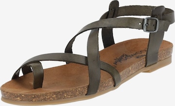 COSMOS COMFORT T-bar sandals in Green: front