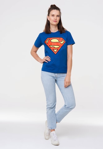 LOGOSHIRT Shirt 'Superman Logo' in Blue
