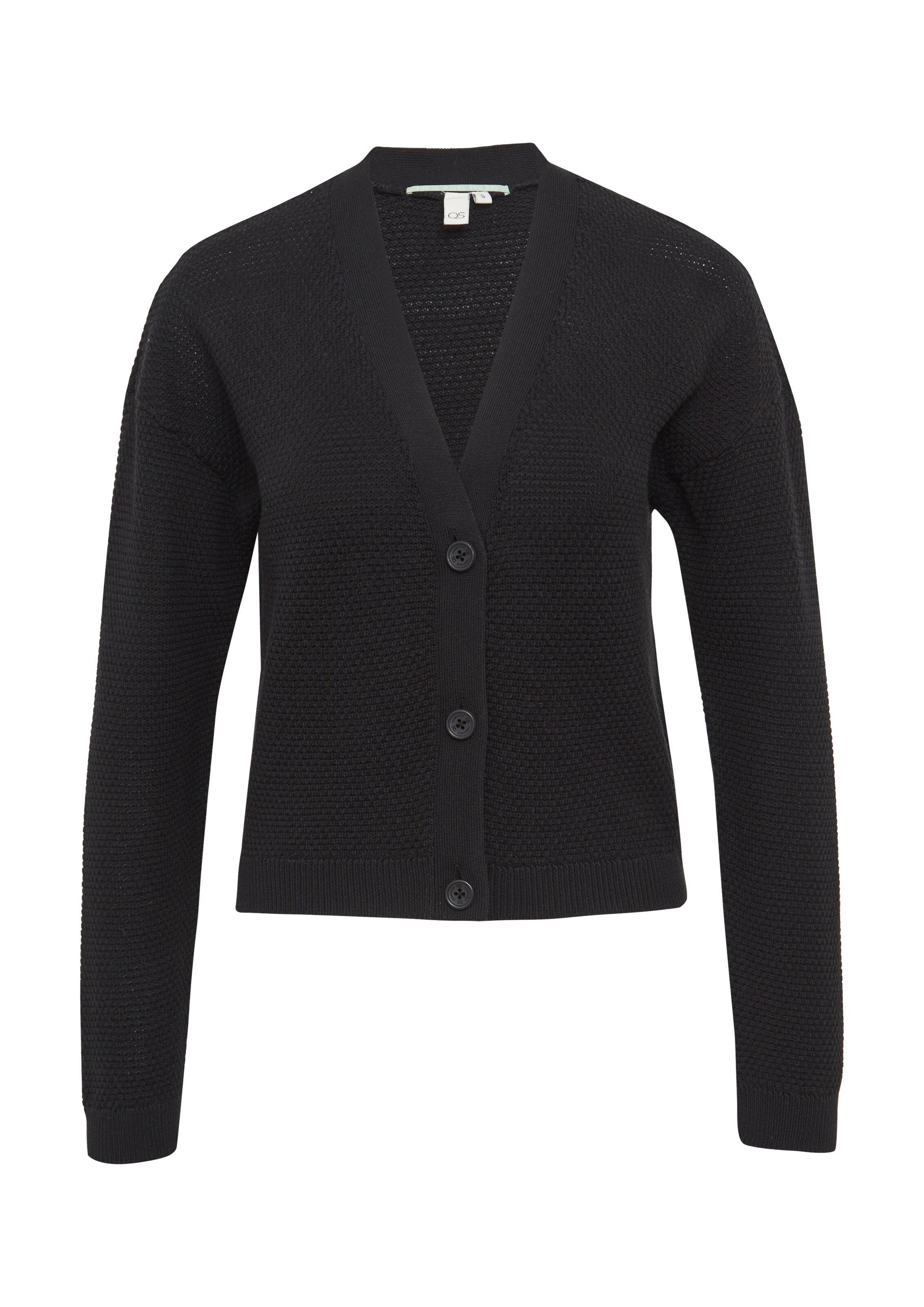QS Вязаная кофта в Черный: спереди