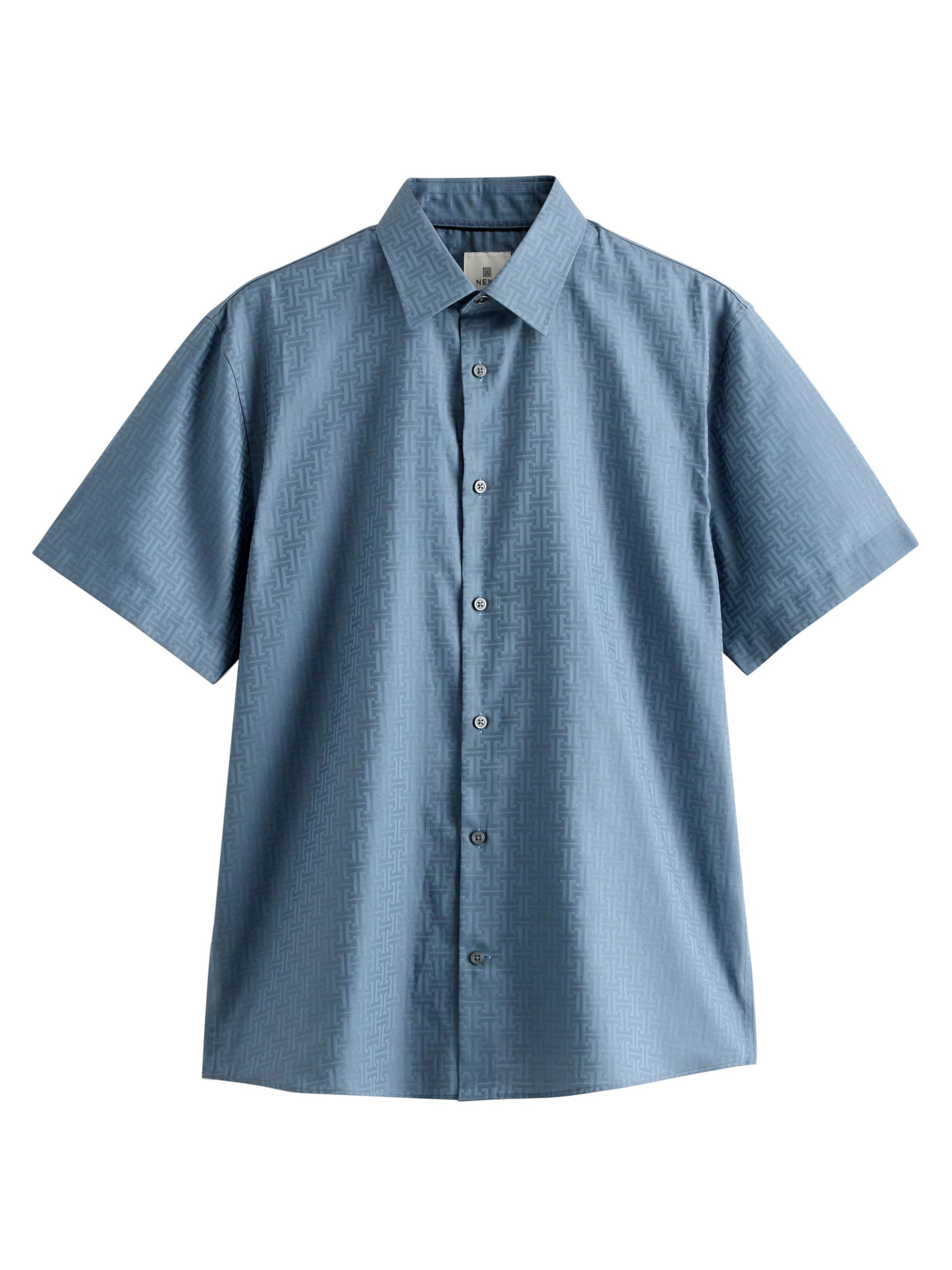 Next Regular fit Button Up Shirt in Blue: front