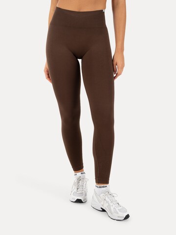Smilodox Skinny Leggings in Bruin: voorkant