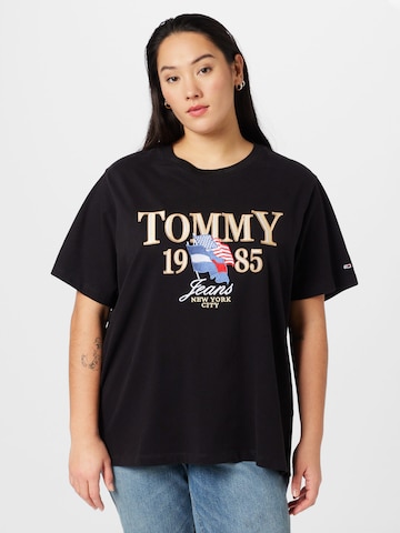 Tommy Jeans Curve - Camiseta en negro: frente