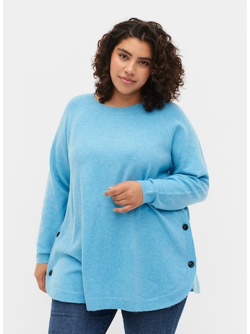 Zizzi Sweater 'Sunny' in Blue: front