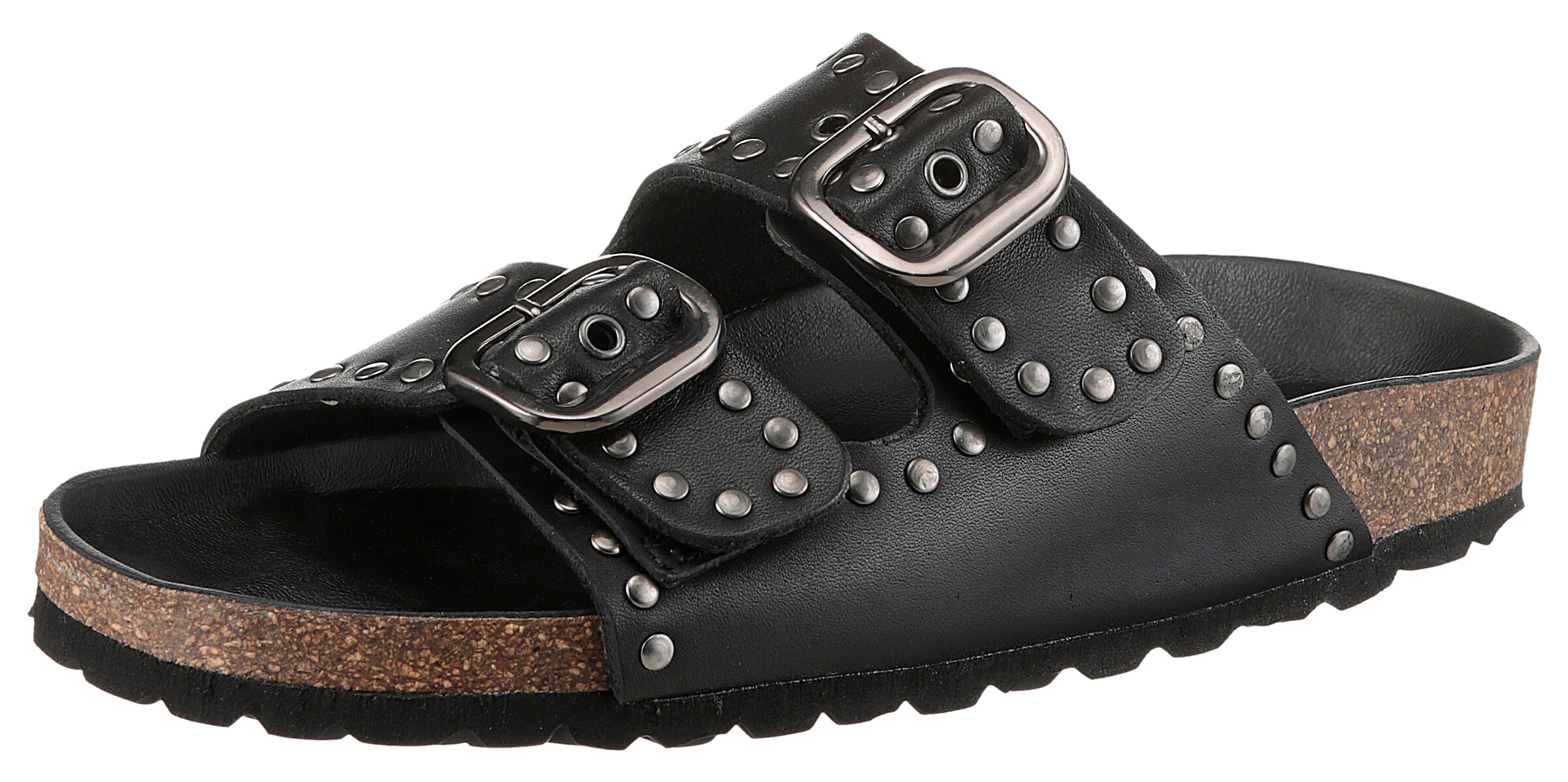 VERBENAS Mules 'RANDEL NAPA TACHAS' in Black: front