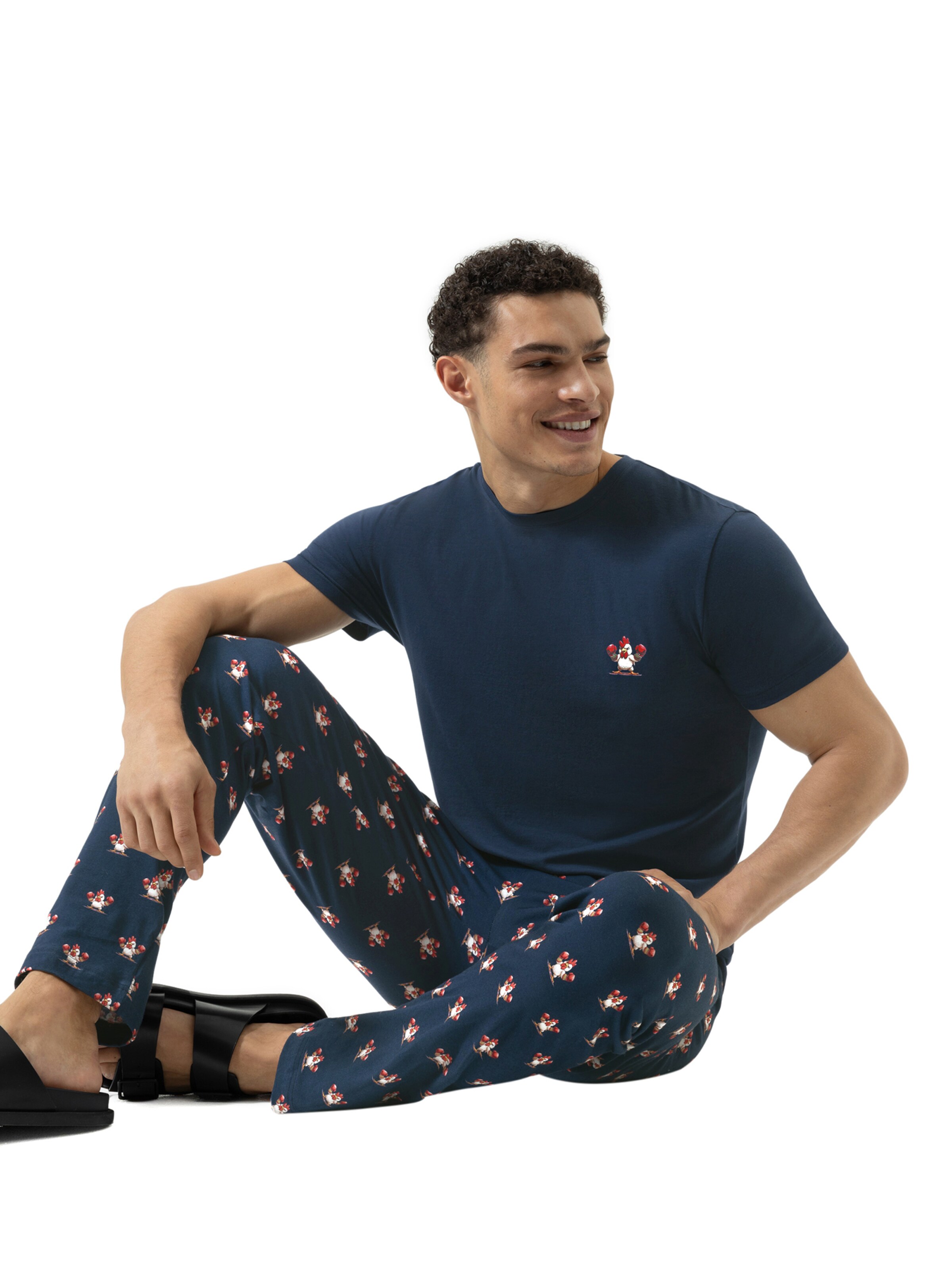 Mey Pyjamabroek 'Sporty Chicken' in Blauw