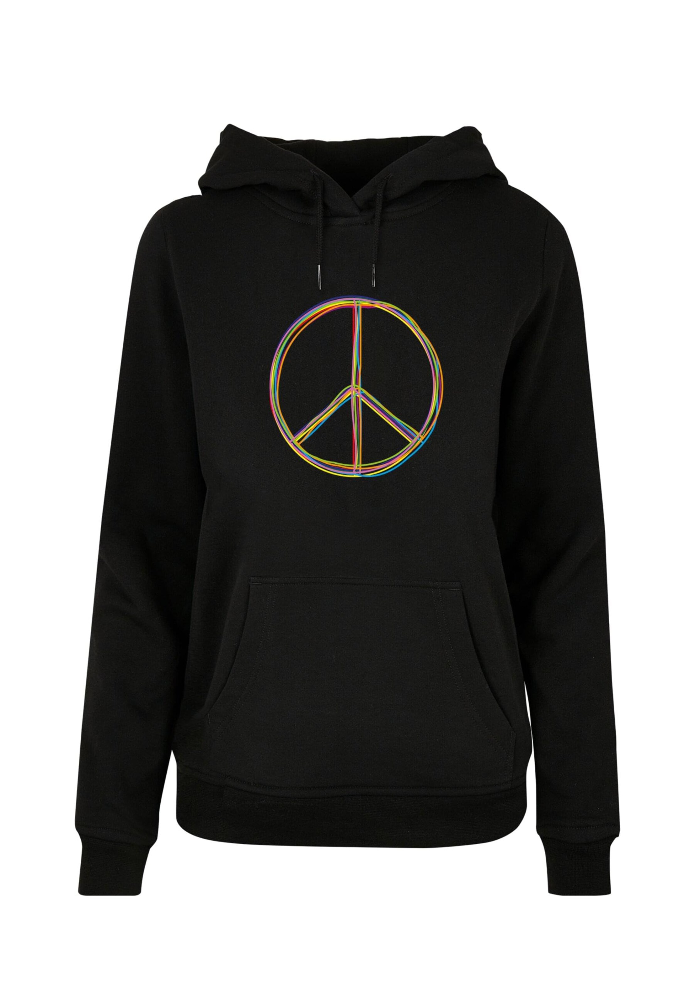 Merchcode Sweatshirt 'Peace' in Zwart: voorkant
