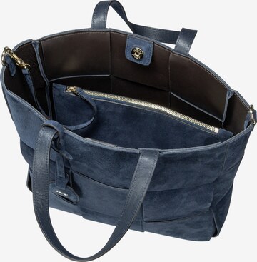 ABRO Shopper 'Chessboard Suede' in Blauw