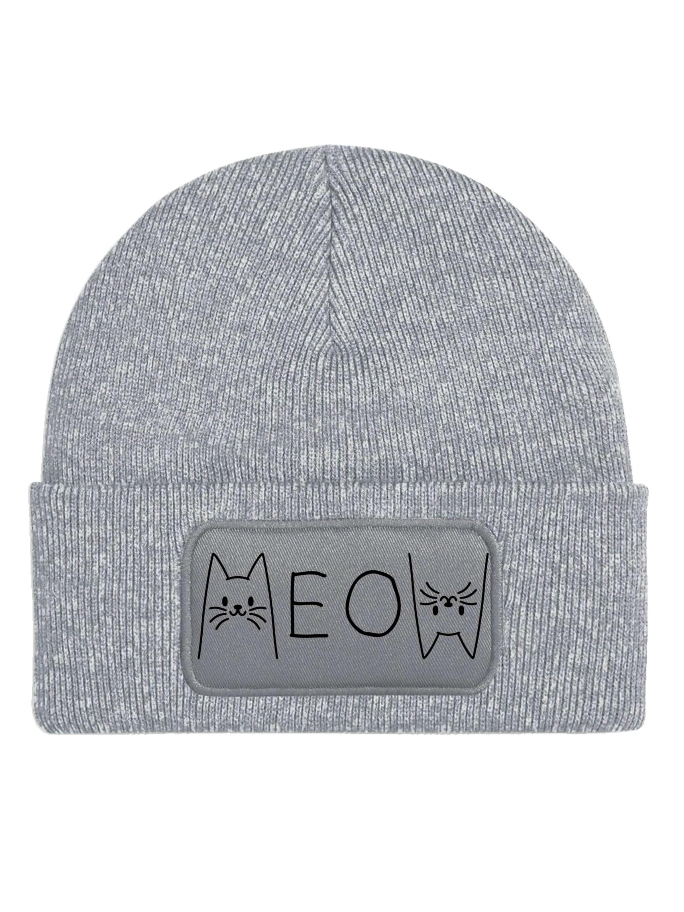 Youth Designz Mütze 'MEOW'‌‌‌‌‌‌ in Grau: Vorderseite
