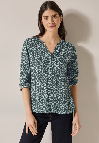 CECIL Print-Bluse mit Glitzer in Grün: Vorderseite