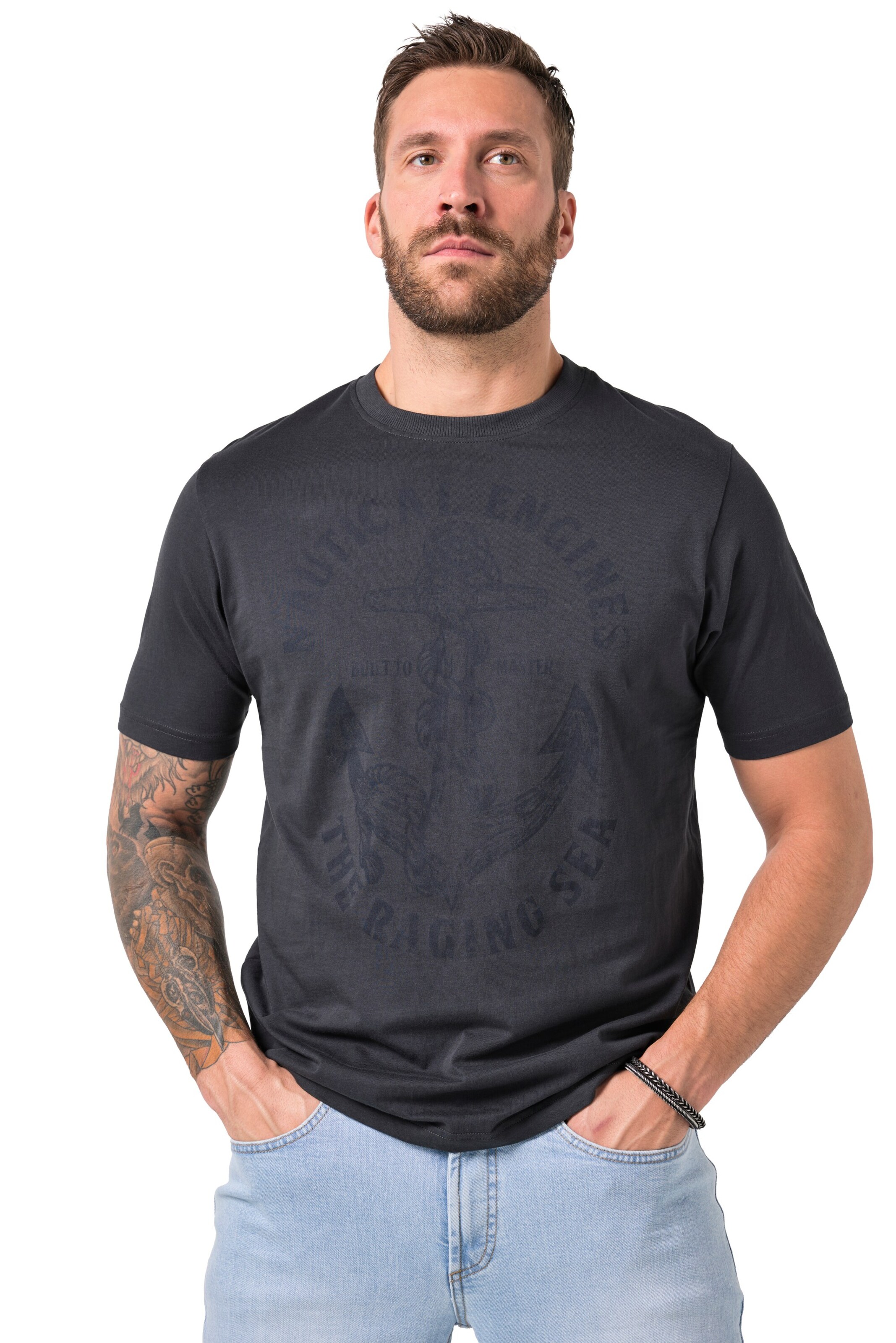 JP1880 T-Shirt in Grau: Vorderseite