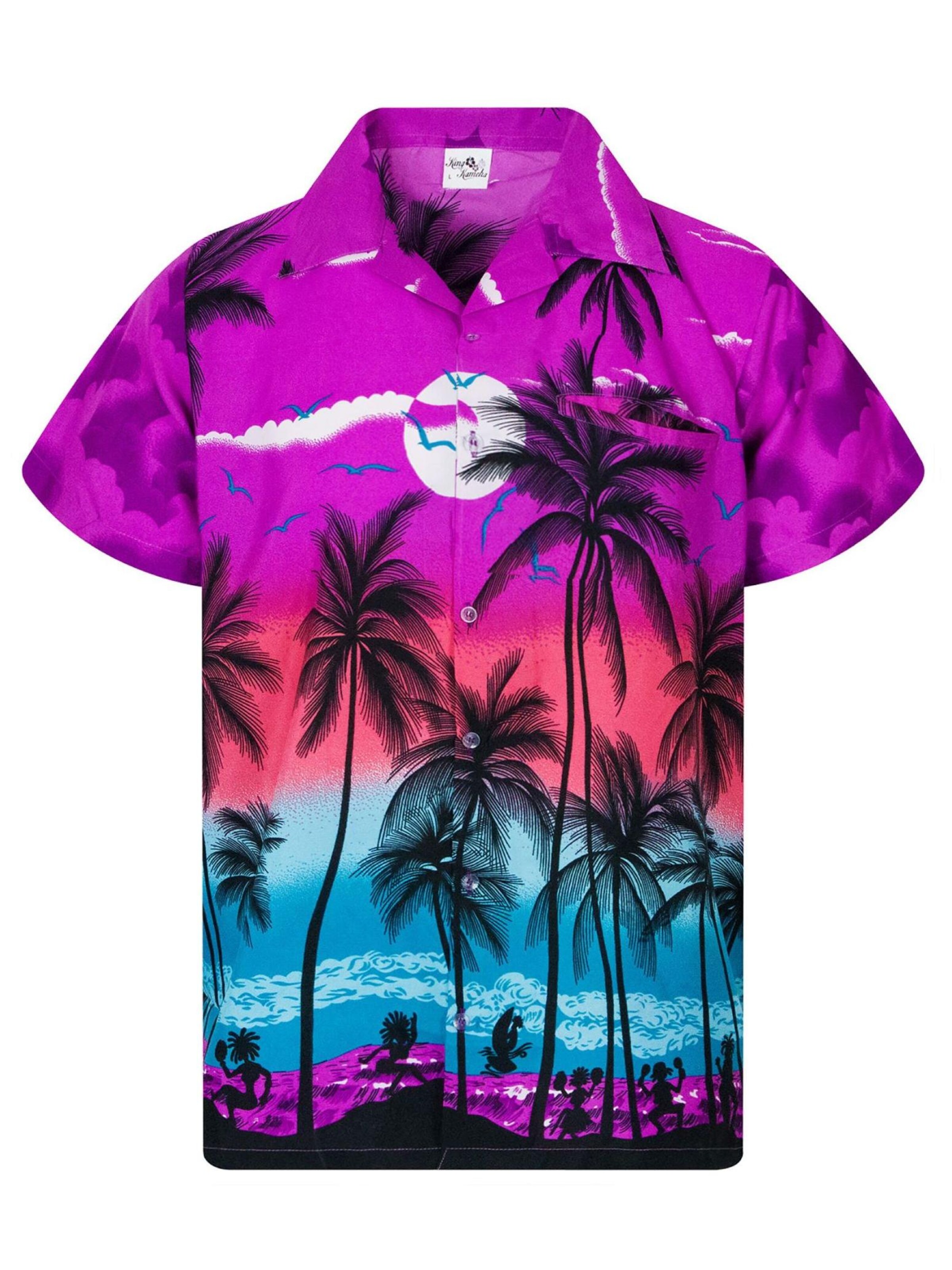 King Kameha Shirt 'Beach' in Purple: front