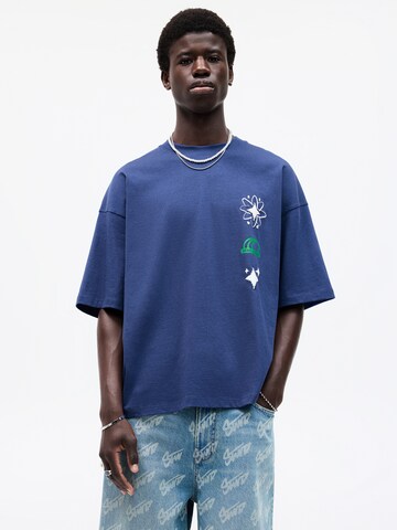 T-Shirt Pull&Bear en bleu : devant