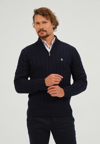 Pull-over Giorgio di Mare en bleu