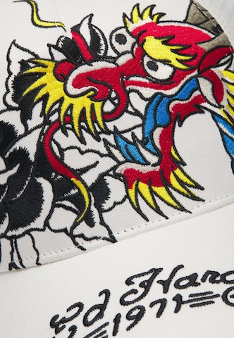 Ed Hardy - Gorra '1971 Dragon And Roses' en blanco