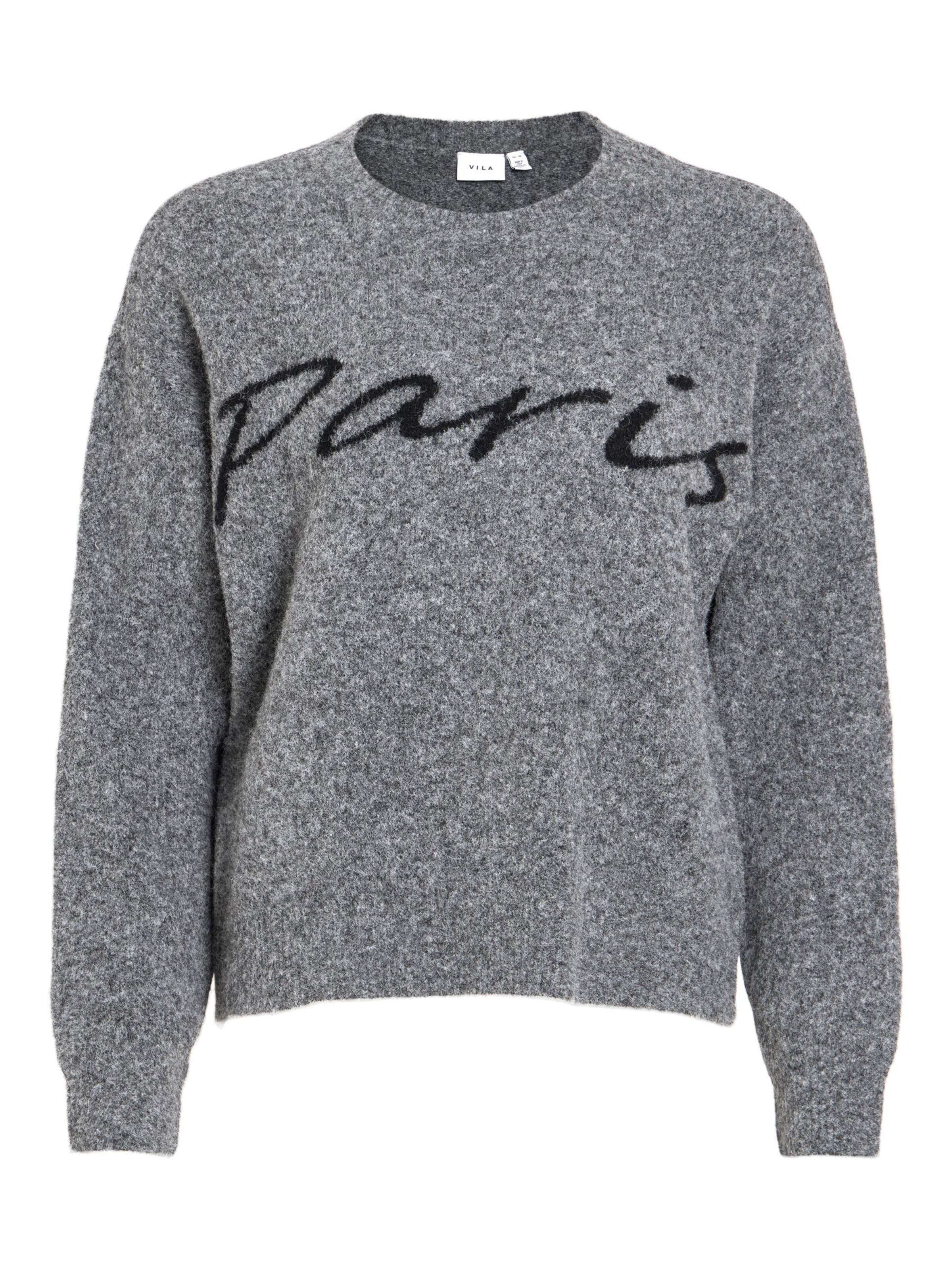 VILA Sweater 'VILuna' in Grey: front
