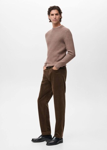 MANGO MAN Regular Pants 'Pompeia' in Brown