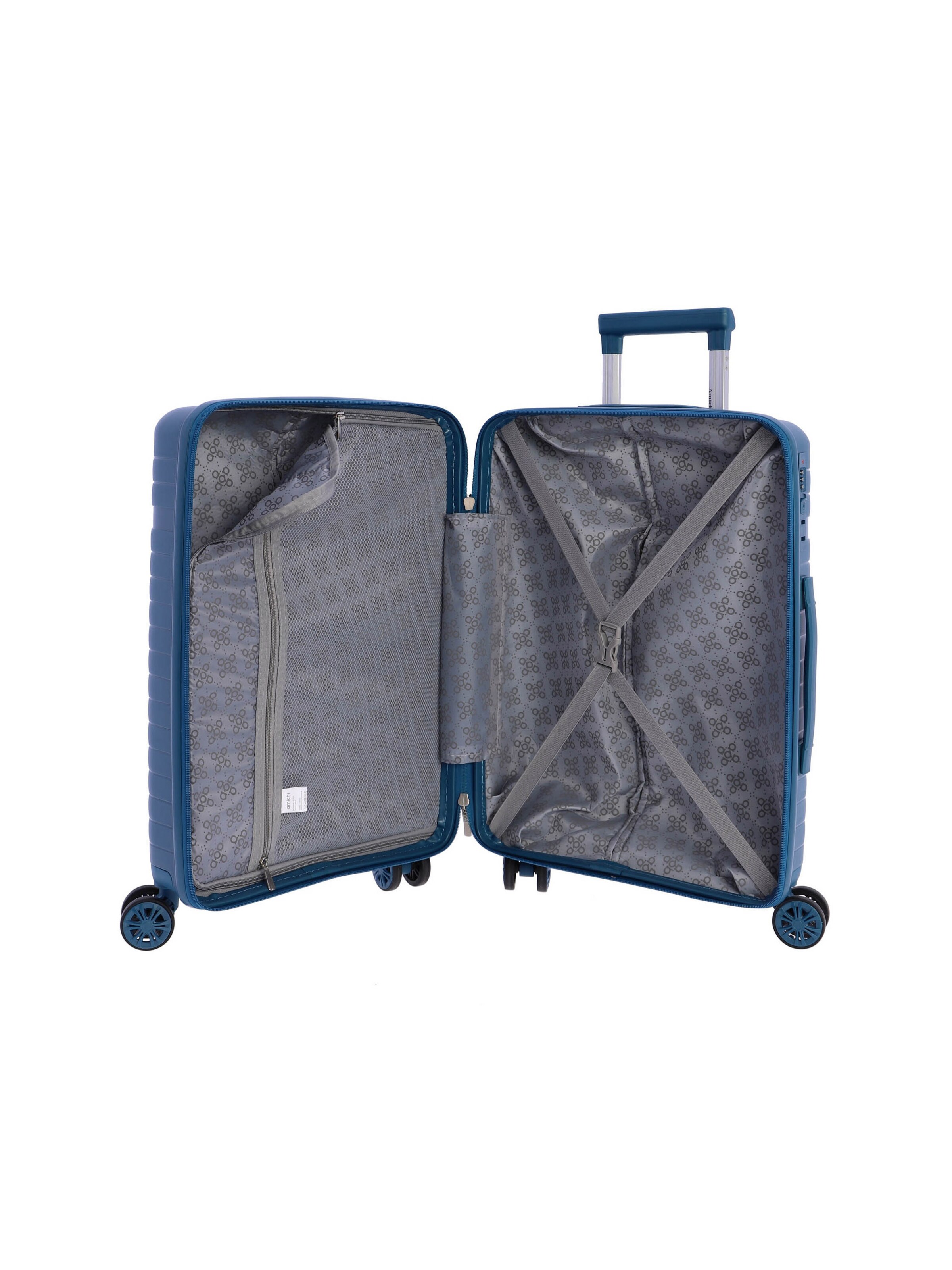 Amichi - Carrito 'AMICHI - Maleta Cabina 55x40x20- Maletas de Viaje - Maletas de Viaje Cabina Apta para Ryannair- Trolley Equipaje para Avion Resistente con 4 Ruedas de 360º y candado TSA' en azul