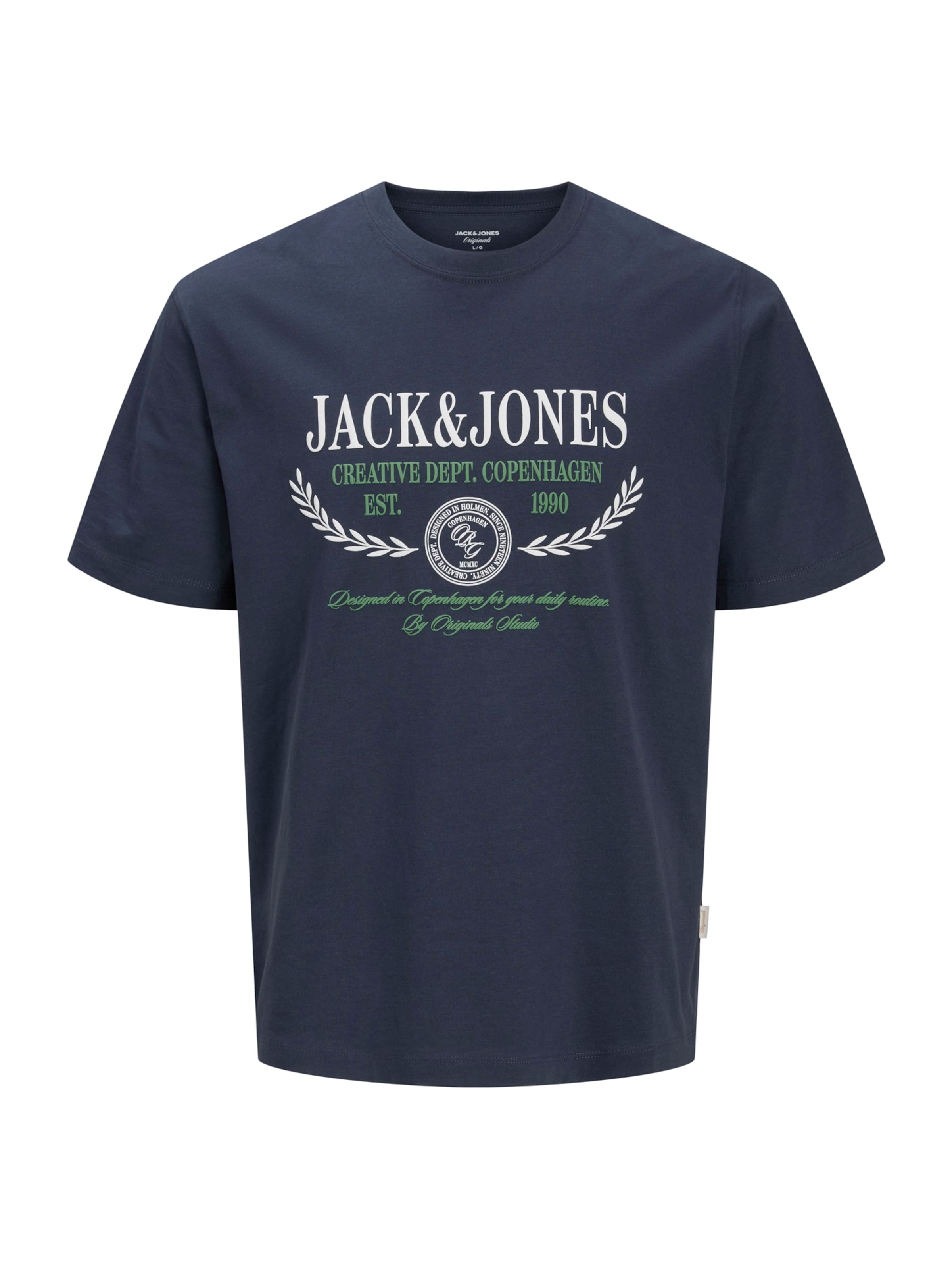 Jack & Jones Plus - Camiseta 'JJJorfrederiksberg PLS' en gris: frente