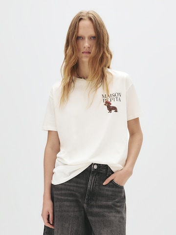 Pull&Bear T-shirt i vit