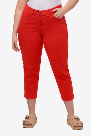 Ulla Popken Regular Jeans in Rood: voorkant