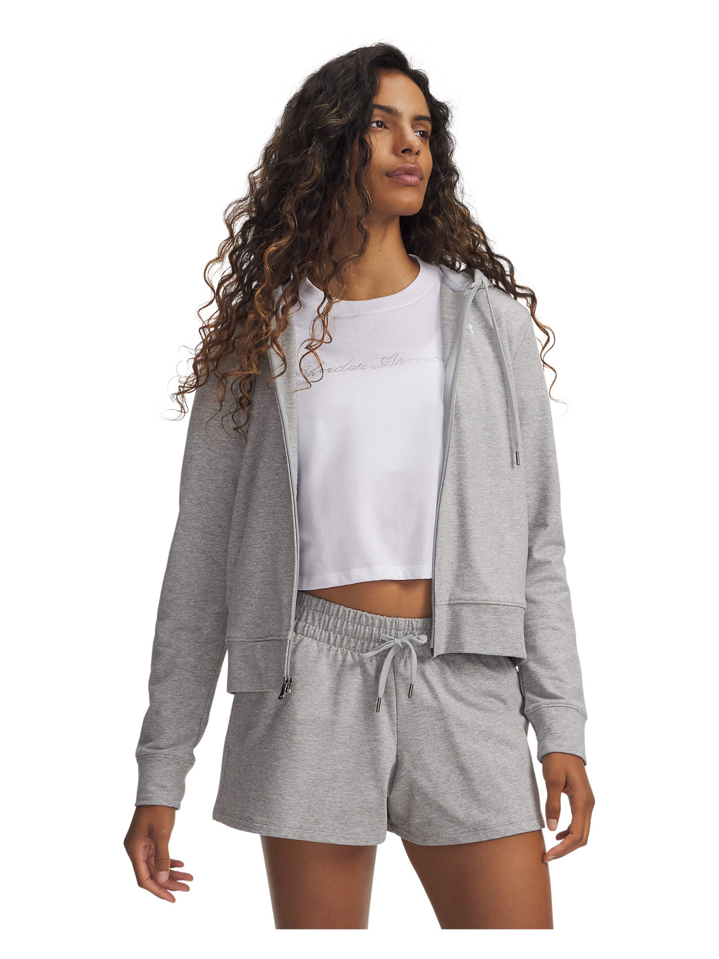 UNDER ARMOUR Functionele fleece jas in Grijs: voorkant