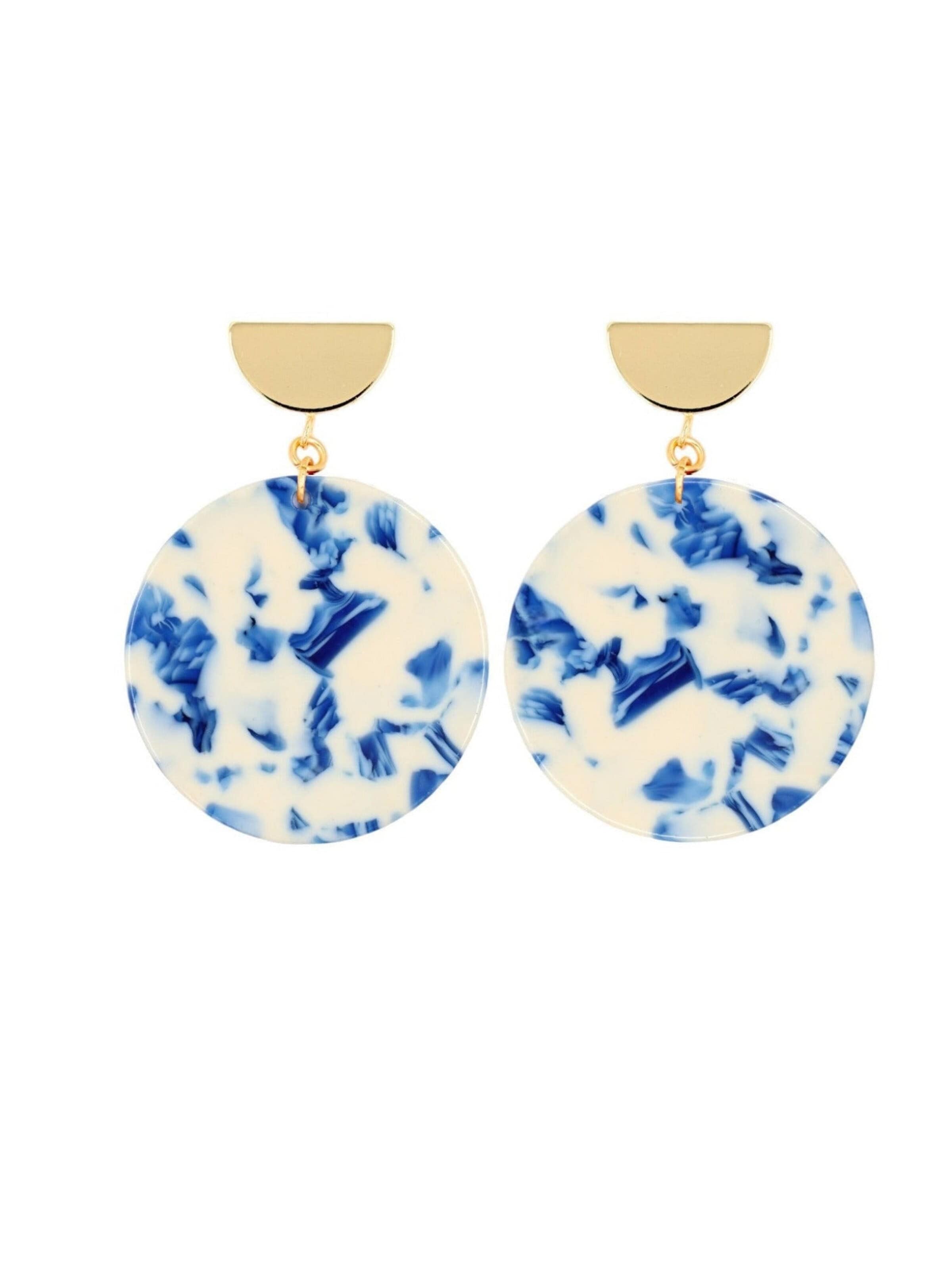 Fräulein Wunder - Brincos 'Acetat Amal' em azul: frente