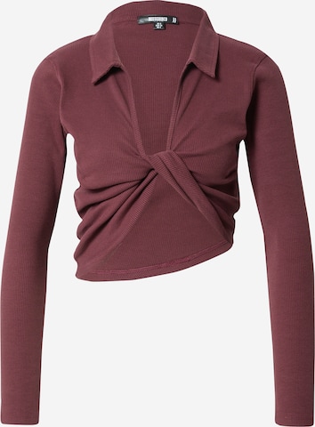 Missguided Shirt in Bruin: voorkant