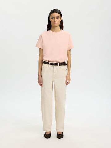 SELECTED T-Shirt 'SLFEssential' in Pink