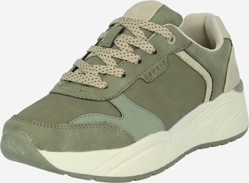 ESPRIT Sneakers laag in Groen: voorkant