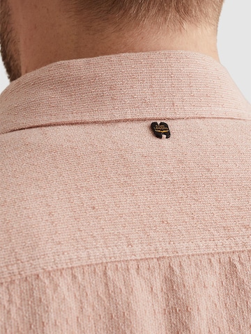 PME Legend Regular fit Overhemd 'Shirt with short sleeves in cotton/linen' in Roze