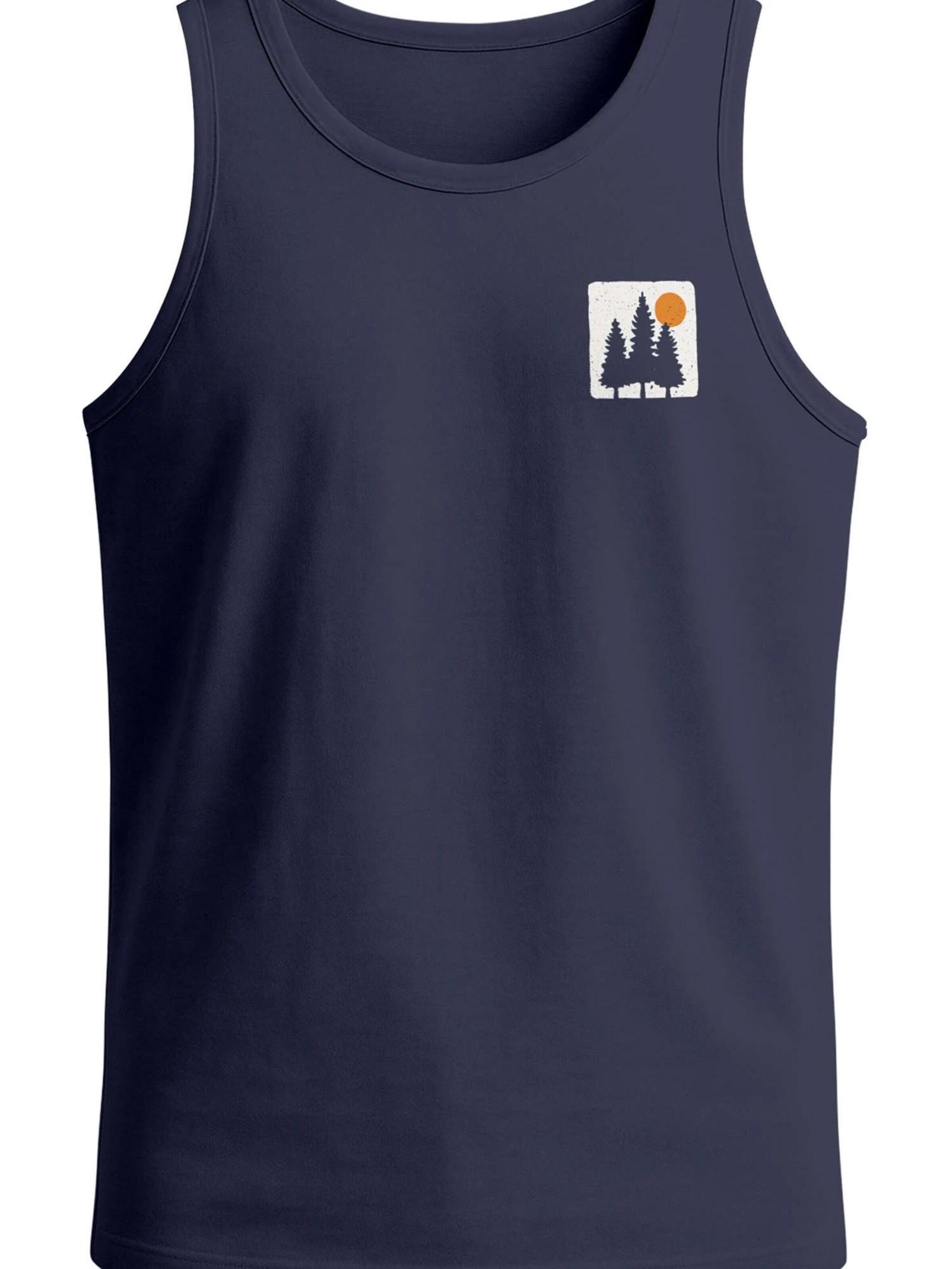 Neverless Shirt 'Pine Trees' in Blue