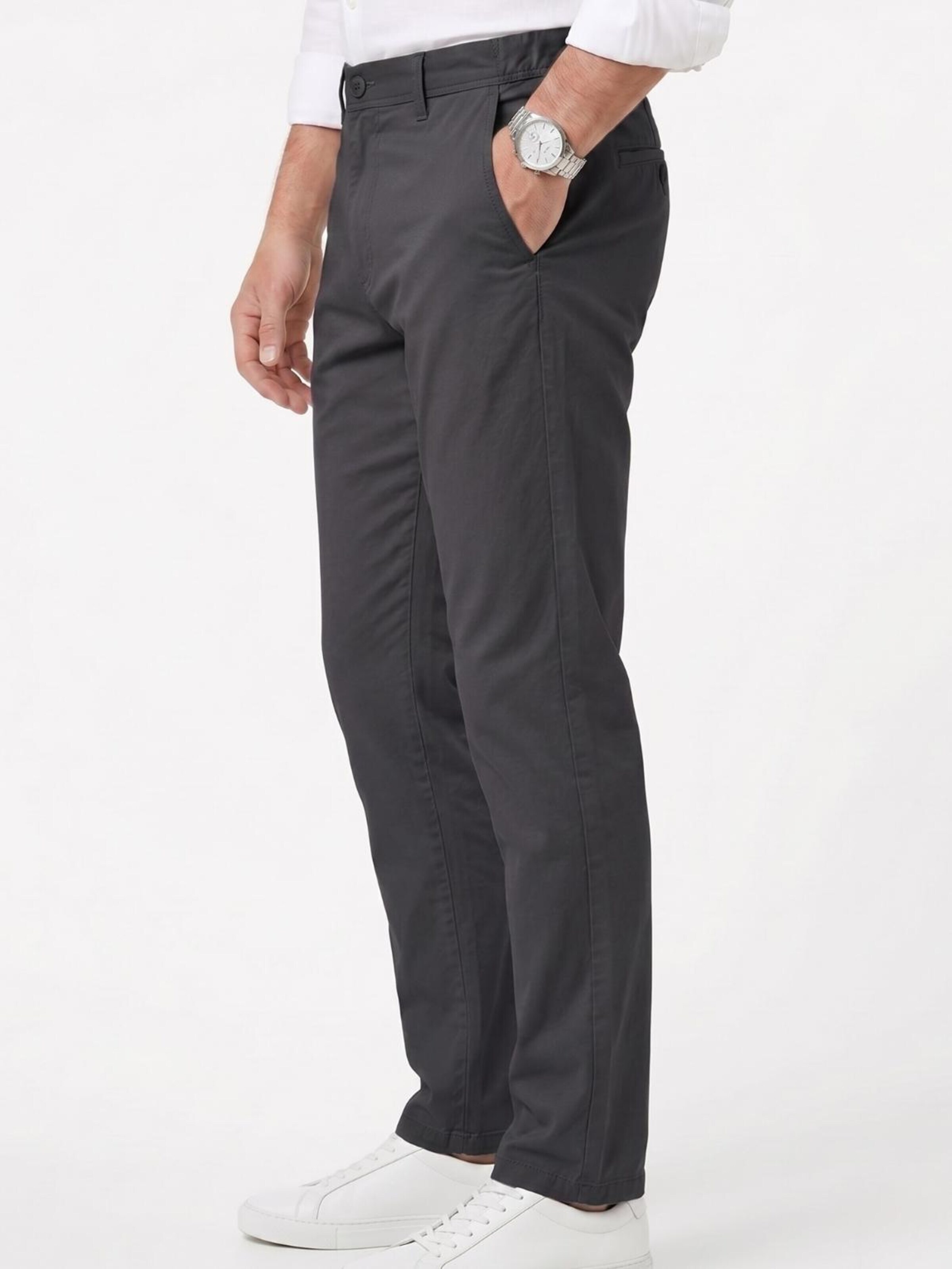 comeor Regular Chino Pants 'Chinohose Herren' in Black