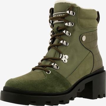 KENDALL + KYLIE Lace-Up Ankle Boots 'RODNEY' in Green: front