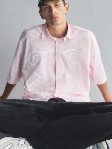 Pull&Bear Comfort Fit Hemd in Pink