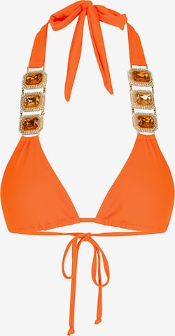 Moda Minx Triangle Bikini top 'Boujee' in Orange: front