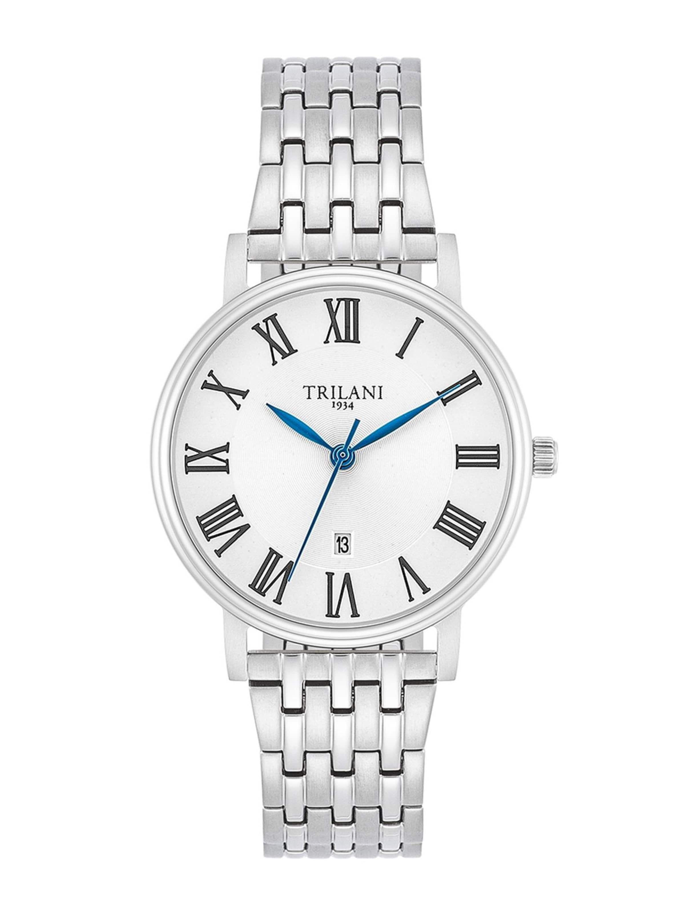 Trilani Analog Watch in Silver: front